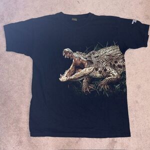 Vintage Wild Planet Made in Australia Crocodile Graphic T-Shirt Mens XXL